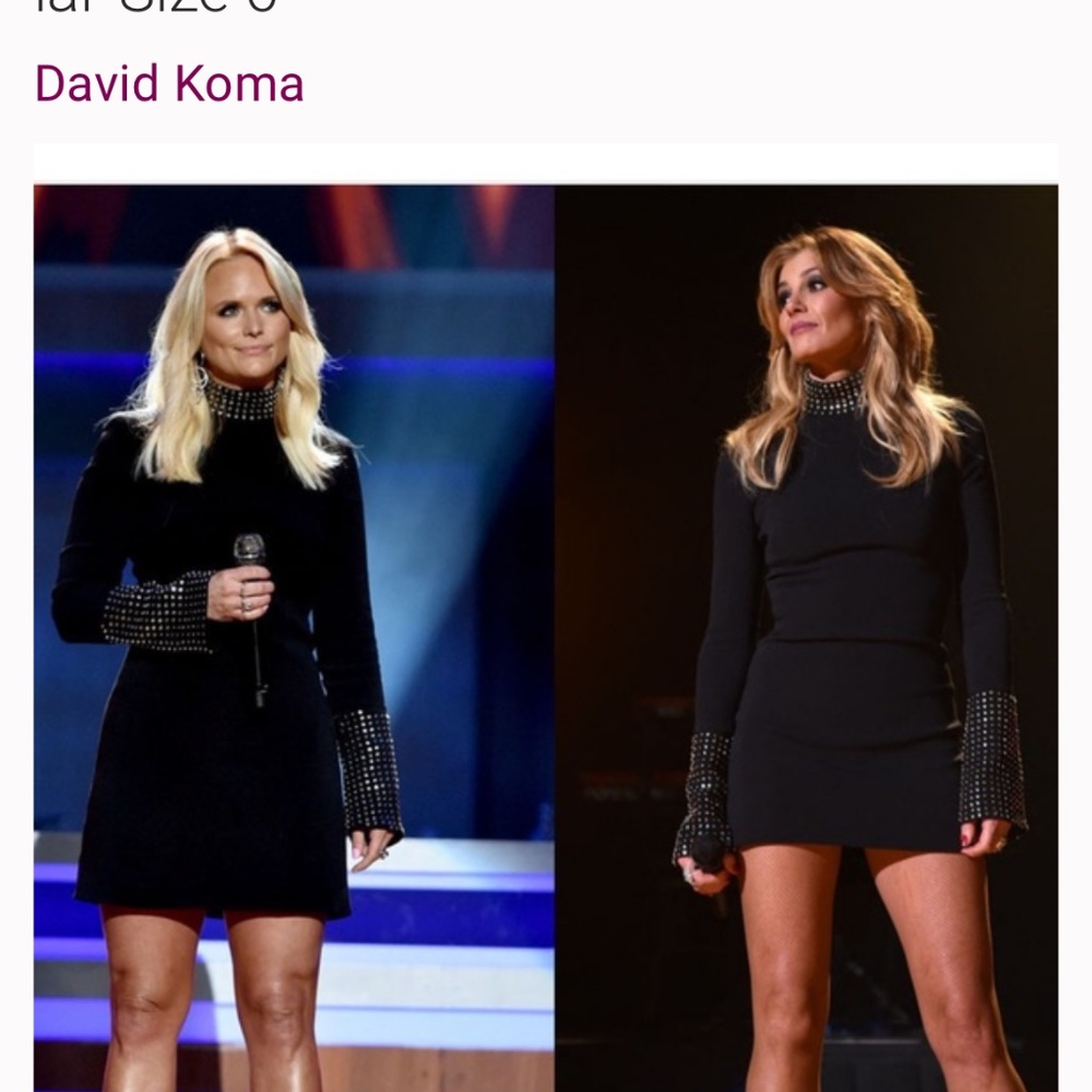 David Koma black studded dress size 10